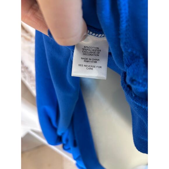 Juicy Couture Women's Sz XXL Blue Splash Classic Terry Cloth Zip Up Jacket#0138 - Picture 3 of 11